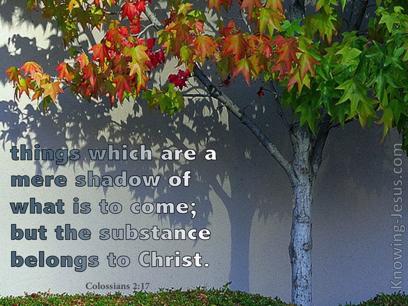 Colossians 2:17 A Shadow Of The Substance To Come (green)